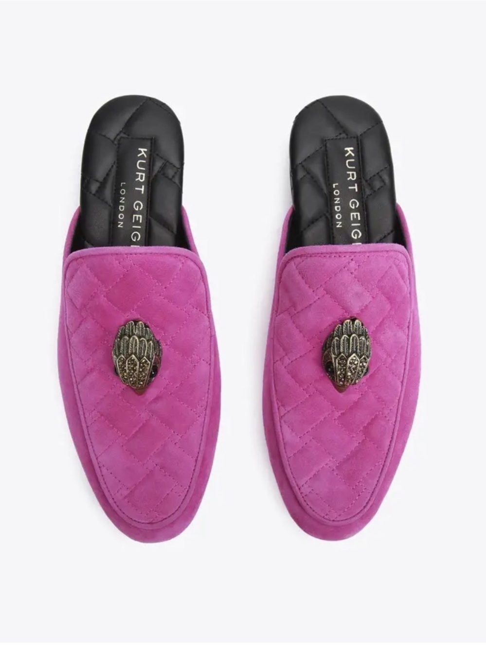 Kurt Geiger Holly Eagle Quilted Slip On Loafer Mule